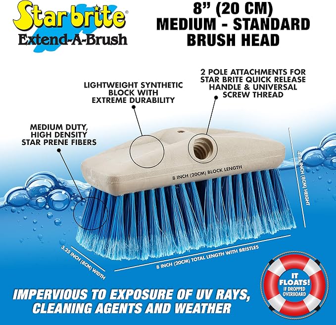 Star brite Medium Wash Brush (Blue), 8-Inch (Pack of 6)