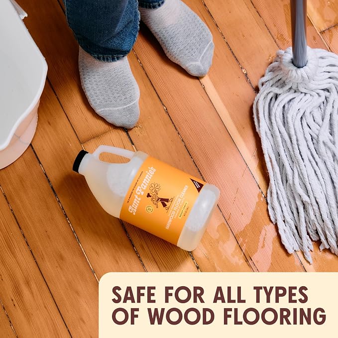 Aunt Fannie's Ultra Concentrated Hardwood Floor Cleaner, Vinegar-Free Plant Based Hardwood Floor Cleaner for Mopping, Bright Lemon Scent, 64 oz. (Pack of 1)