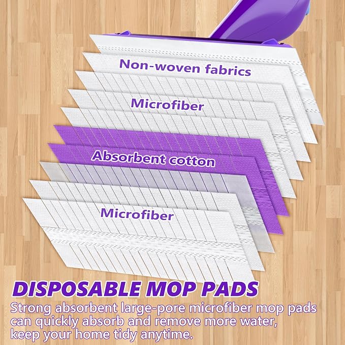 Disposable Mop Pads Refills for Swiffer WetJet Spray Mop - Wet Jet Refill Pads for All Purpose Multi Surface Hardwood Floor Cleaning - Thickened and Super Absorbent - 30 Count