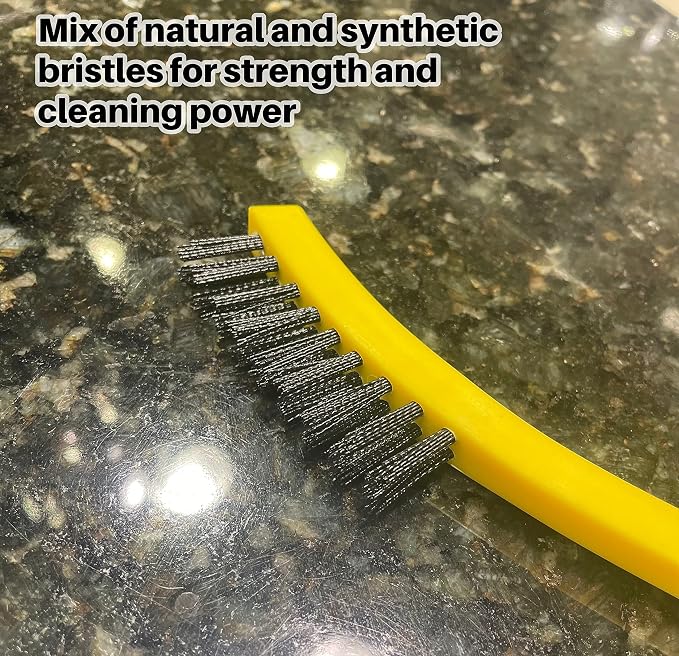 Rubbermaid Commercial Products 8.5" Tile and Grout Scrub Brush, Plastic Bristles, Black, for Industrial/Professional Use On Grout, Tile, and Other Small Areas