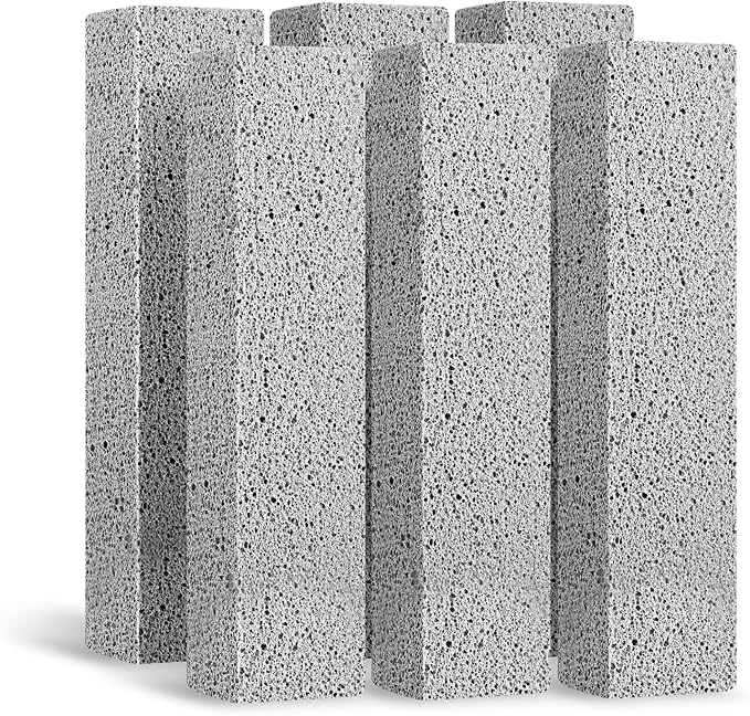 Lenicany 6Pack Pumice Stone for Toilet Cleaning Bowl Stick,Powerfully Cleans Hard Water Rings, Calcium Buildup & Stains, Suitable for Cleaning Toilet, Bathtubs, Kitchen Sink, Grill