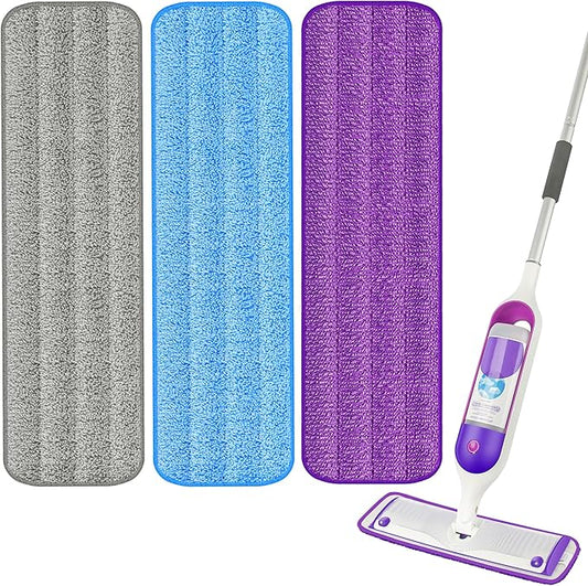 3 Pack Reusable Mop Pads for Swiffer PowerMop, Super Absorption, Multi-Surface Hardwood Floor Cleaning, Machine Washable Up to 100 Times, Durable, Suitable for All Finished Floors