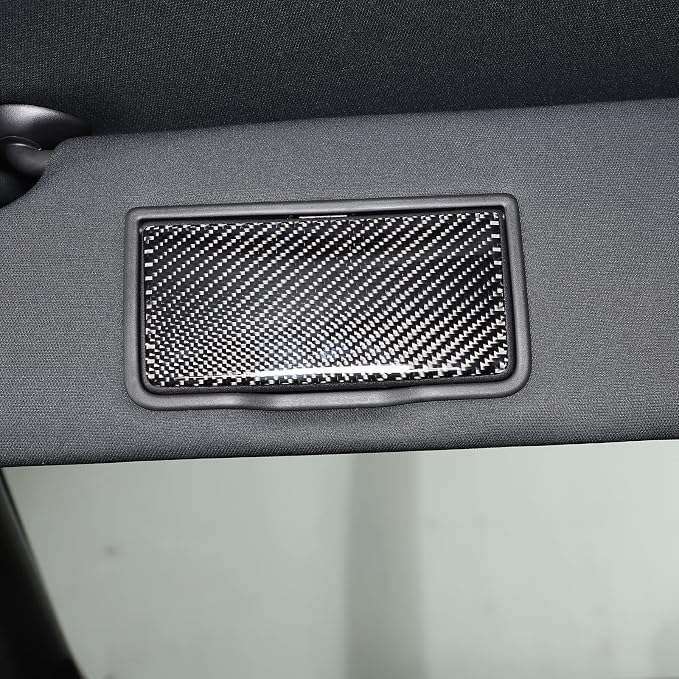 Car Sun Visor Panel Trim Cover Sticker for Honda Pilot 2016-2022/ Ridgeline 2017-2023/ Passport 2019-2023, Car Visor Makeup Mirror Panel Trim Cover, Carbon Fiber (Exterior Threshold_Black)