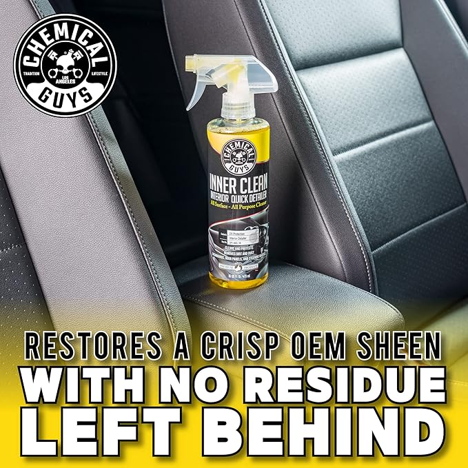 Chemical Guys SPI_663 InnerClean Interior Quick Detailer and Protectant, 1 Gal | Spray-and-wipe detailer cleans and refreshes dashboards, door panels, seats and trim, leaving a non-greasy finish