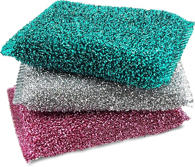 Dish Sponges for Kitchen (3 Pcs) Non-Scratch Scrub Sponges for Dishes, Pots, Pans, Glass, Stainless Steel & Nonstick Cookware–Odor-Resistant, Quick-Dry, Flexible, Durable & Reusable Cleaning Scrubbers