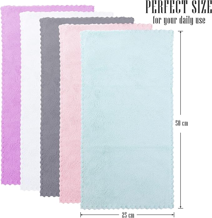 24 Pack Kitchen Dishcloths - Does Not Shed Fluff - Reusable Dish Towels, Dish cloths, Super Absorbent Coral Fleece Cleaning Cloths, Nonstick Oil Washable Fast Drying, 10 x 20 Inch (Multicolor)