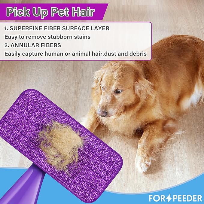 Reusable Mop Pads for Swiffer WetJet, Wet Pads Refills for 12'' Spray Mop, Microfiber Refill Machine Washable Up to 100+ Floor Cleaning for All Kinds of Floor Types, 7 Pack