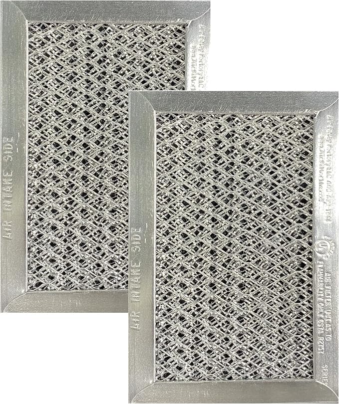 Air Filter Factory Replacement For W10892387, W10845250, 4455038, AP6036051, PS11769323 Whirlpool 3.25 x 5.25 x 0.38 Inches Charcoal Carbon Microwave Oven Filter 2-Pack