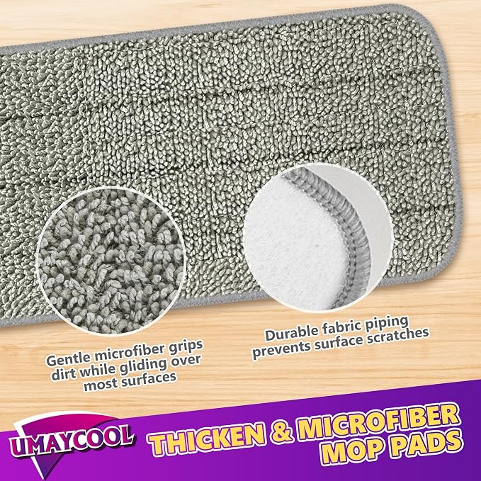 Reusable Mop Pads Refills for Swiffer WetJet, Wet Pads Refill Microfiber Mop Replacement Machine Washable Up to 100 Times for Floor Cleaning Wet Dry Use for All Floor Types, 6 Pack