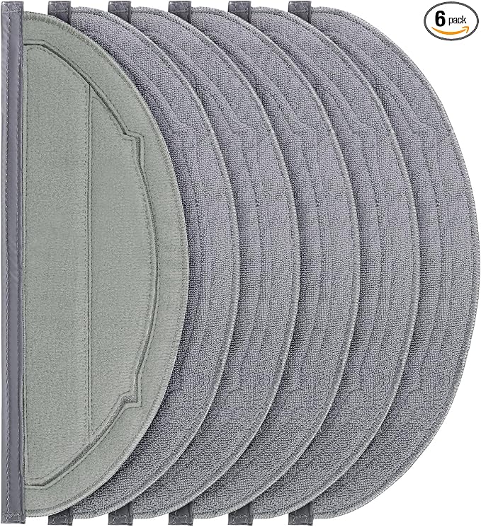 6 Pack Reusable Mop Pads for Roborock Q10 S5, Q10 S5+ Robot Vacuum | for Q10 VF, Q10 VF+, Q10V, Q10V+ Microfiber Washable Mop Cloth | Replacement Parts | Accessories