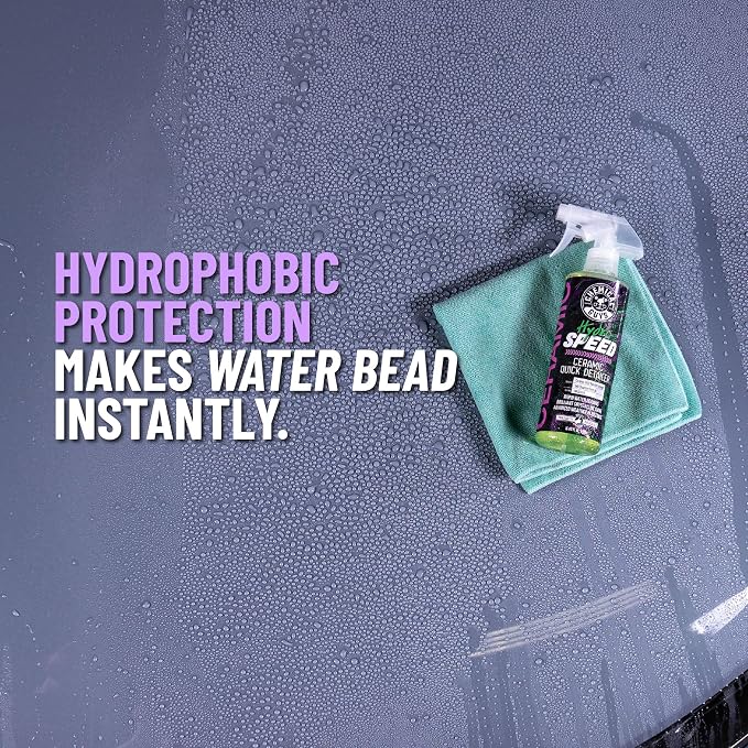 Chemical Guys, HydroSpeed Ceramic Quick Detailer Spray, Slick Gloss, 16 oz | Ceramic polymers boost gloss, slickness and water beading, tops up coatings and wax on paint, glass and wheels
