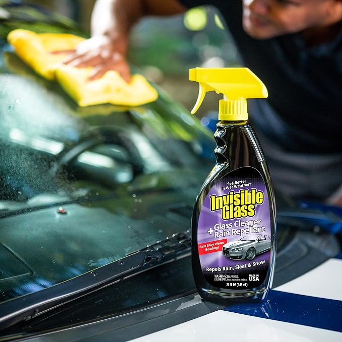 Invisible Glass 92184-3PK Glass Cleaner + Rain Repellent 2-in-1 Windshield and Window Spray, Cleans Auto Glass, Repels Rain, Sleet, Snow, Improves Wet Weather Visibility – 22 fl oz (Pack of 3)