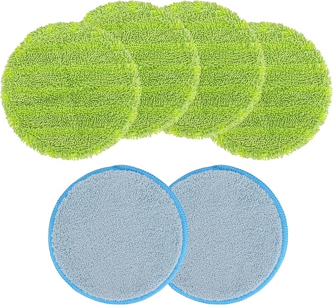 Electric Mop Pads, 6.3inch Floor Cleaning Round Spin Mop Pads for Electric Mop, 6.3inch Round Electric Mop Pads(6 Pack)