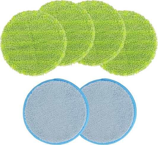 Electric Mop Pads, 6.3inch Floor Cleaning Round Spin Mop Pads for Electric Mop, 6.3inch Round Electric Mop Pads(6 Pack)