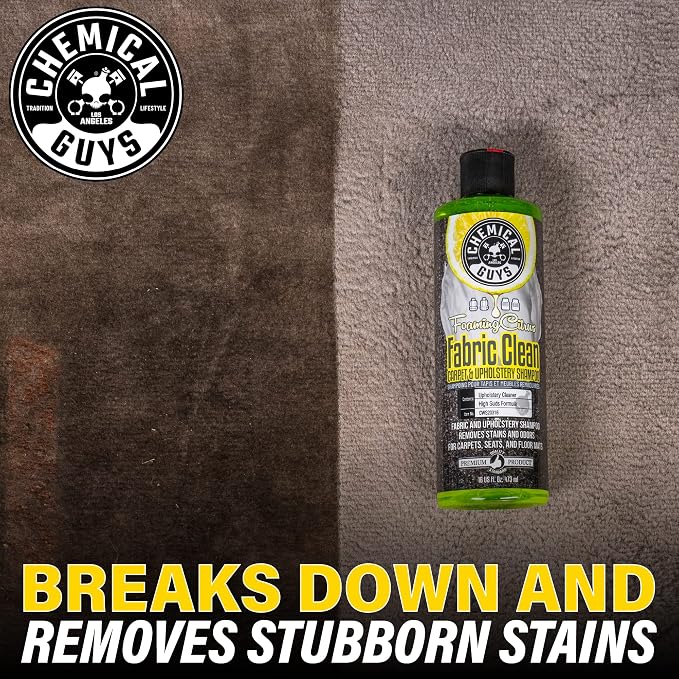 Chemical Guys, Foaming Citrus Fabric & Carpet Cleaner, Seats & Mats, 16 oz | High-foam cleaner lifts coffee, soda and food stains and odors from seats, carpet and floor mats, citrus scent