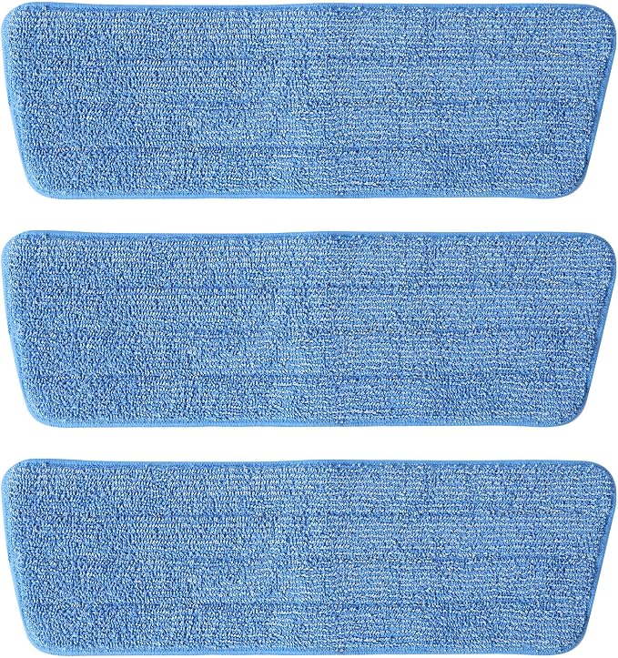 3 Pack Microfiber Mop Pads, Mop Replacement Pads Refills Floor Spray Mop Pads Wet Moping Pads Refill Reusable Pads Suitable for All Spray Mops Cleaning