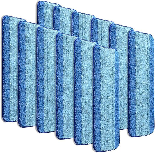 12 Pack Microfiber Cleaning Pads Compatible with Bona Mops, Safe for Hardwood and Hard-Surface Floors, Washable, Reusable