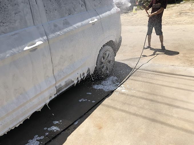 M MINGLE Foam Cannon, Compatible with Sun Joe SPX Series, 5 Nozzle Tips | 1L Adjustable Thick Foam Bottle, with 1/4’’ QC Connector, Cleans Cars, Motorcycles, Driveways and Windows, 3000 PSI