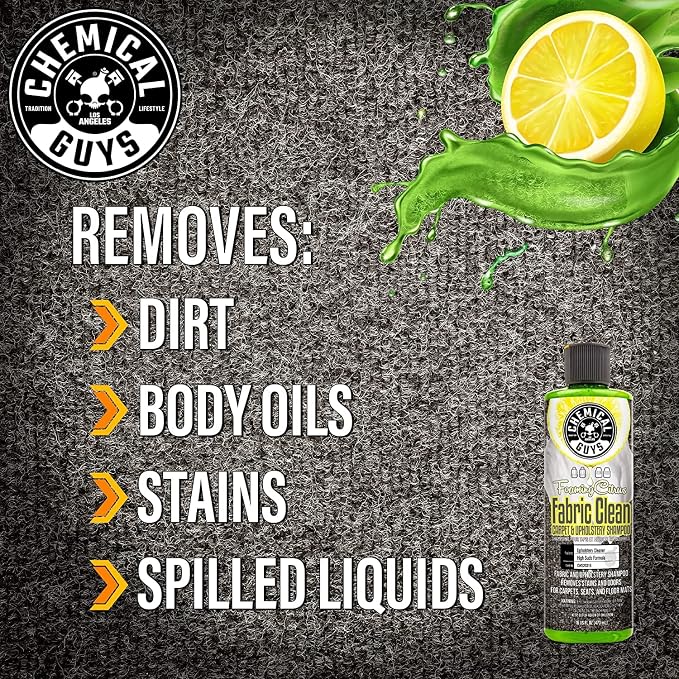 Chemical Guys, Foaming Citrus Fabric & Carpet Cleaner, Seats & Mats, 32 oz | High-foam cleaner lifts coffee, soda and food stains and odors from seats, carpet and floor mats, citrus scent