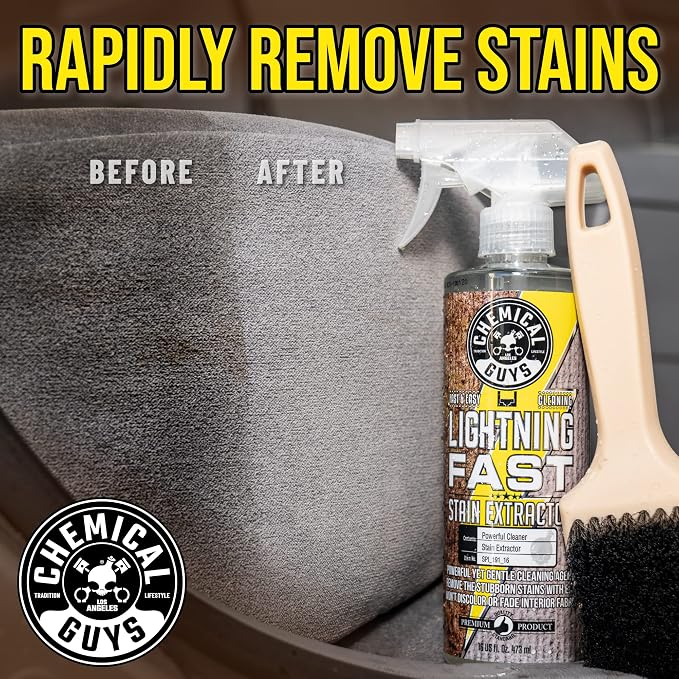Chemical Guys, Lightning Fast Carpet & Upholstery Stain Extractor, 1 Gallon | Tackles coffee, soda, wine and pet messes on carpet, seats and mats, just spray, agitate and blot for a clean look
