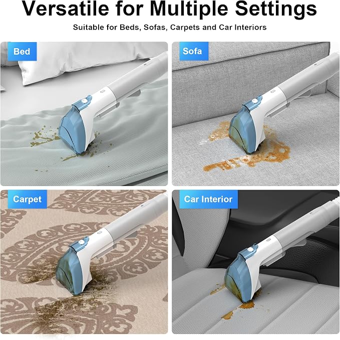 Carpet Cleaner Machine Upholstery - 450W Shampooer Couch Cleaning Portable Vacuum Rug Sofa Car Seat Fabric Mattress Pet Spot Extractor for Furniture Water Hand Held Scrubber Small Deep Washer