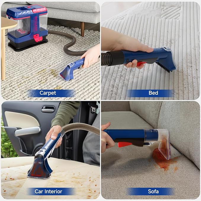 WECLEAN C5 Portable Carpet & Upholstery Spot Cleaner Machine,Deep Cleaning for Carpet,Car Couch, with Deep Cleaning Solution
