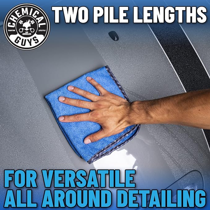 Chemical Guys, Professional Microfiber Towels, 16 x 16 in, Blue, 3 Pack | Ultra-soft, scratch-free towels to buff wax, dry panels and clean glass and interiors, machine washable