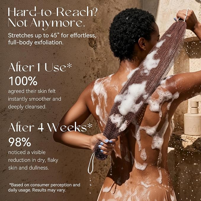 CORATED African Net Sponge with Knots Authentic, Shower Loofah Exfoliating Bath Sponge, Body Scrubber for Women Daily Use Body Care, Travel Portable Bath Accessories for Bathroom