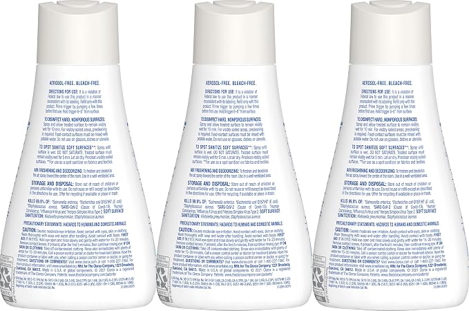 Clorox Disinfecting Mist, Lemon Orange Blossom, Disinfecting Refill, 16 Fluid Ounces, Pack of 3