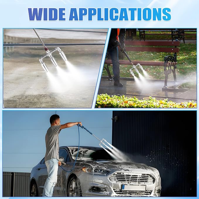 Triple Turbo Nozzle, 1/4" Quick Connect, 3000 PSI | 3 rotating stainless steel tips with 1.5 orifice for hard-surface pressure washing; not a foam cannon or surface cleaner