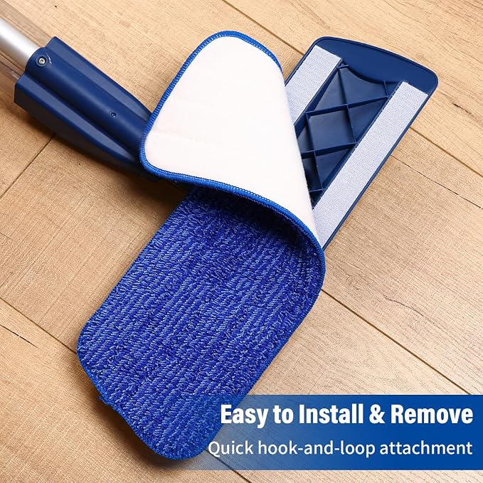 16.5" Microfiber Mop Pads Refills, 4 Pack Reusable Replacement Heads | reusable wet mop refills, machine washable for 14-16 inch spray mops, hardwood floors, dust cleaning & scrubbing