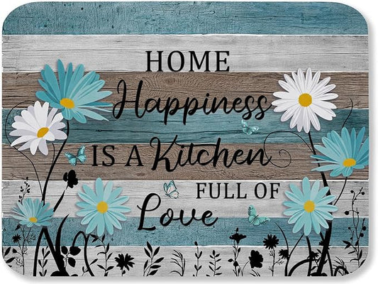 Daisy Dish Drying Mat for Kitchen Counter Sink, Absorbent Microfiber Farmhouse Drying Pad, Reversible Countertop Mat for Kitchen Decor