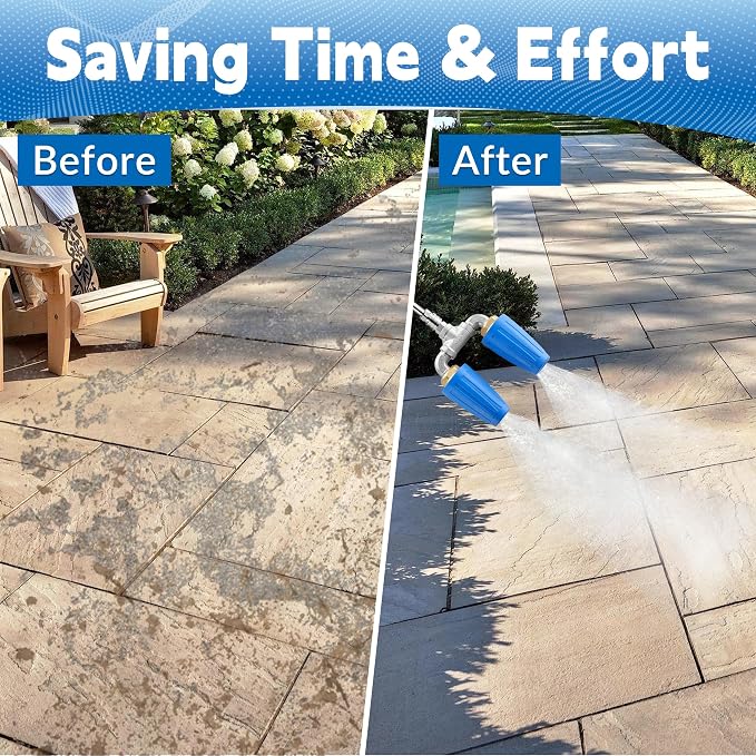 Dual Turbo Nozzle Pressure Washer, 4000 PSI, 1/4" Quick Connect | Twin 360° Rotating Jets for Concrete, Patios and Hard Surfaces, 4-6 GPM, 2.0 Orifice