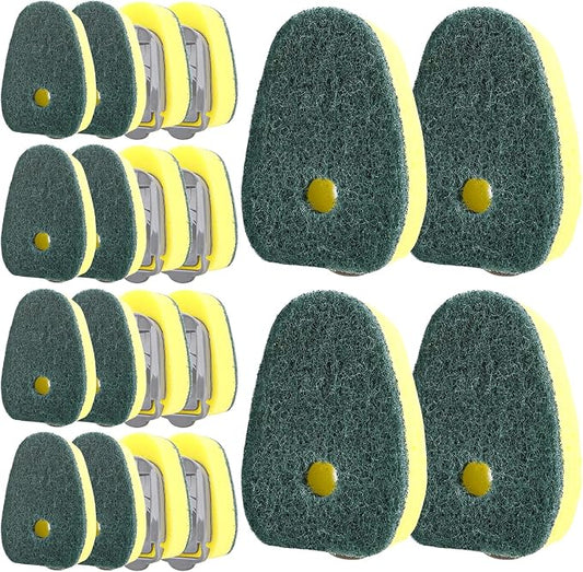 Sponge Dishwand Brush Refills for Scotch-Brite Dishwand, 20 Pack（Green） | Non-Scratch Brush Refill, 3X Scrubbing Power