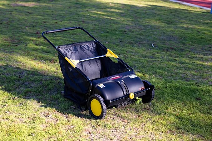 21' Splendor Lawn Sweeper Yard Sweeper Easy Leaf Collector for Lawn Stand up Design for Saving Storage