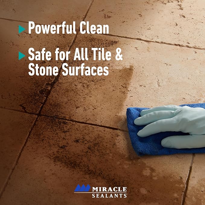 Miracle Sealants Miracle Heavy Duty Tile & Stone Cleaner, Grout Haze Remover, Non-Acidic, Quart, 6 Pack