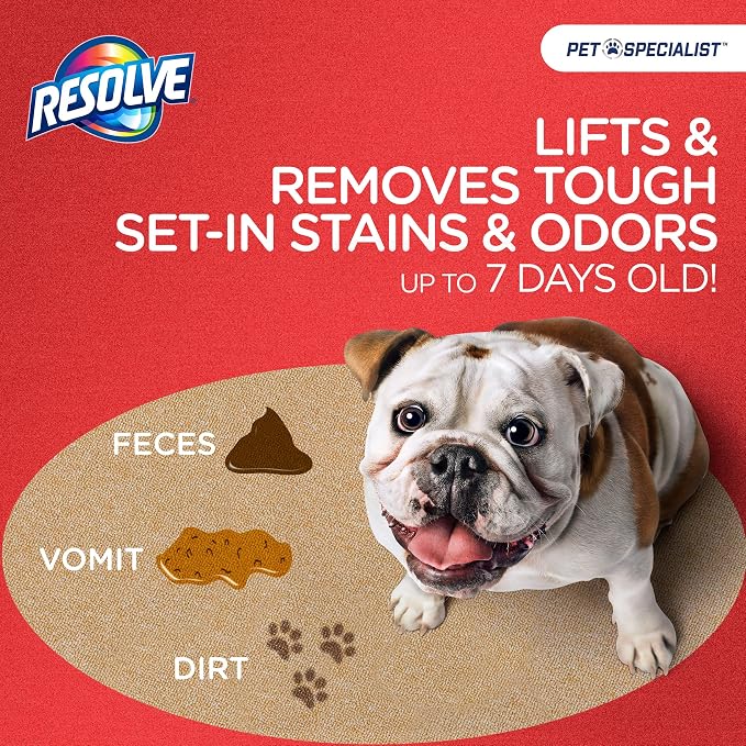 Resolve Pet Specialist Heavy Traffic Foam Carpet Cleaner, Pet Stain & Odor Remover, 22 oz Cans, 2 Pack