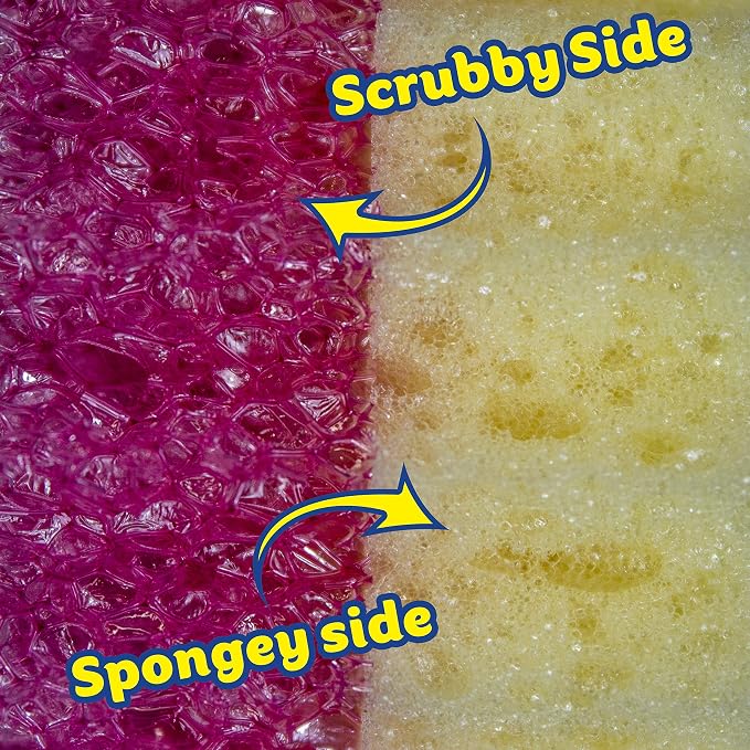 Scrub Daddy Scrub Mommy Dual Sided Cleaning Sponge 3 Pack - Firm Scrubber and Gentle Sponge - Pink