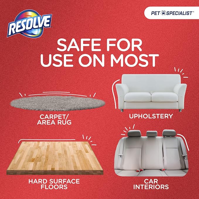 Resolve Pet Specialist Carpet Cleaner, Stain Remover and Odor eliminator trigger, Floor and Upholstery Cleaner, 32 oz (Packaging may Vary)