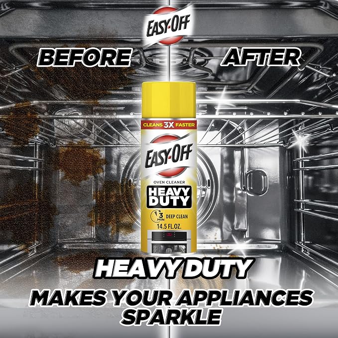 Easy Off Heavy Duty Oven Cleaner Foam, Removes Grease & Burned-On Food, For Ovens, Grill Grates & More 14.5oz (2-count)