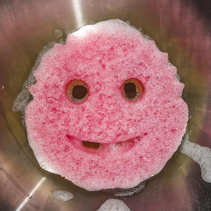 Scrub Daddy Scrub Mommy Dual Sided Cleaning Sponge 3 Pack - Firm Scrubber and Gentle Sponge - Pink