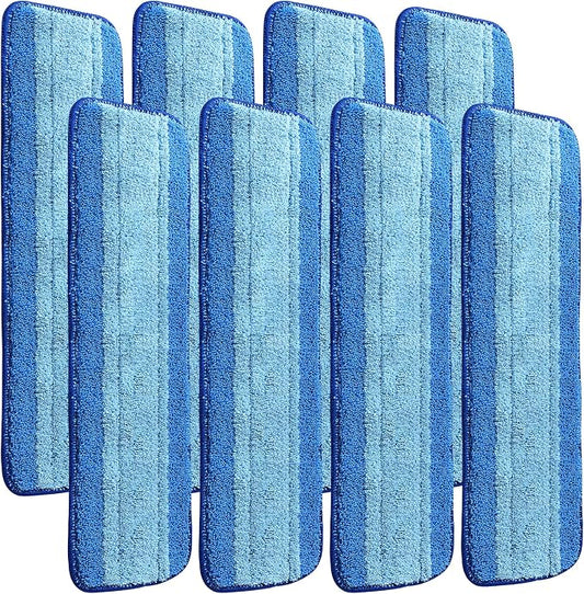 8 Pack Microfiber Cleaning Pads Compatible with Bona Mops, Safe for Hardwood and Hard-Surface Floors, Washable, Reusable