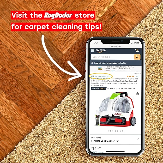 Rug Doctor Pet Carpet Cleaner, 96 oz., Pro-Enzymatic Formula with 3X Action - Cleans, Deodorizes, & Deters Remarking, Concentrated Solution, Professional Grade for Pet Stains & Odors
