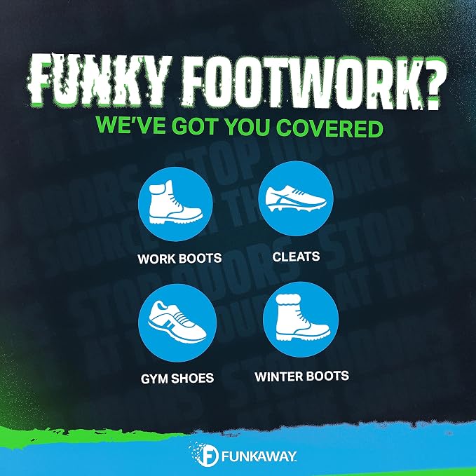 FunkAway Odor Eliminating Spray for Shoes, Skates, Work Boots & More, 8 oz., 4 Pack, Extreme Odor Eliminator, Perfect for Stinky Stuff You Can't Put in the Wash