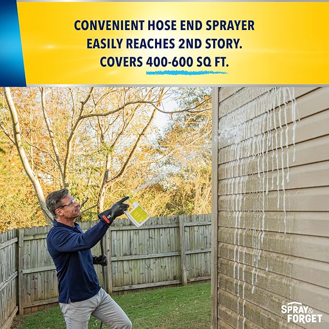 Spray & Forget House & Deck Outdoor Cleaner - Hose End Adapter - Stain Remover - 1 Quart
