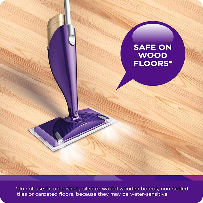 Swiffer WetJet Hardwood Floor Cleaner Spray Mop Pad Refill, Bathroom Cleaning Supplies, Hardwood Floor Cleaner, Multi Surface, 24 Count (Pack of 2)